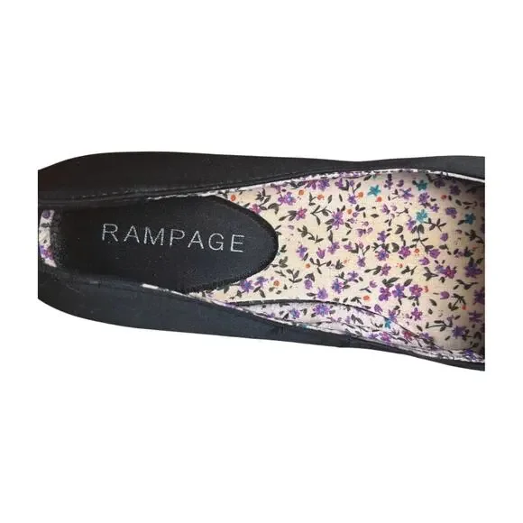 Rampage Matilda Black Espadrille Wedge Heels 7M summer wedge Jute Platform beach - Picture 8 of 11